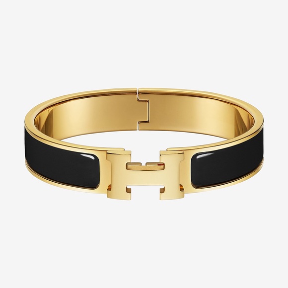 Hermes Jewelry - Authentic Hermes Clic Clac Gold/Black H Bracelet